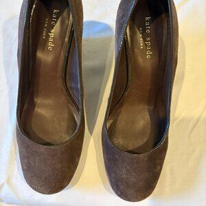 Kate Spade size 6-1/2 brown suede wedge shoes